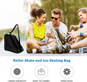 img 3 attached to LINGSFIRE Roller Skate Bag For Women Men And Adults - Breathable Oxford Cloth Ice-Skating Bag With Shoulder And Top Handle Accessories