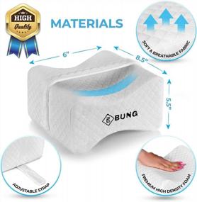 img 1 attached to 🧸 Knee Pillow with Adjustable Strap for Pain Relief - Ideal for Side Sleepers, Pregnancy, and Spine Alignment - Washable Cover - Memory Foam Contour Wedge