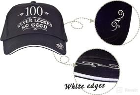 img 1 attached to 🎉 100th Birthday Party Supplies & Decorations for Men - Hat, Sash, and Baseball Cap Set, '100 Never Looked So Good' Theme - Ideal 100th Birthday Gifts and Accessories