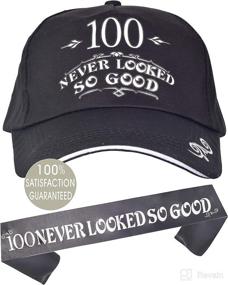 img 4 attached to 🎉 100th Birthday Party Supplies & Decorations for Men - Hat, Sash, and Baseball Cap Set, '100 Never Looked So Good' Theme - Ideal 100th Birthday Gifts and Accessories