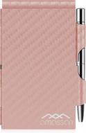 stay organized anywhere with amassan metal small notebook and pen set - pocket notepad for women and men with 60-page sheets and rose gold stripes logo