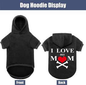 img 1 attached to 🐾 EXPAWLORER Dog Hoodie - Cozy and Insulated Dog Hoodie Sweater with Leash Hole, Pet Clothes Autumn Winter Coat featuring “I Love My MOM” Print, Fleece Cold Weather Apparel for Puppy, Cat, and Small to Large Dogs