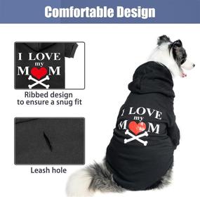 img 2 attached to 🐾 EXPAWLORER Dog Hoodie - Cozy and Insulated Dog Hoodie Sweater with Leash Hole, Pet Clothes Autumn Winter Coat featuring “I Love My MOM” Print, Fleece Cold Weather Apparel for Puppy, Cat, and Small to Large Dogs