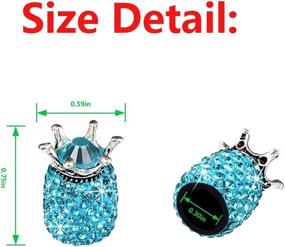 img 3 attached to 👑 Enhance Your Car's Style with Handmade Crown Crystal Rhinestone Valve Stem Caps - 4 Pack