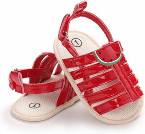 img 4 attached to COSANKIM Infant Baby Girls Summer Sandals W/ Flower Soft Sole - Perfect For Newborn Toddler First Walker Crib Dress Shoes
