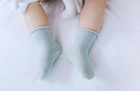 img 2 attached to QandSweet Combed Cotton Non-Skid Ankle Socks For Newborns, Infants And Toddlers - Perfect For Your Baby Boy!
