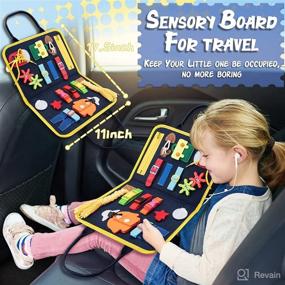 img 1 attached to 🧒 Toddler Busy Board | Montessori Toys for Motor Skills | Sensory Activity Board for Travel | Perfect Gift for 1-4 Year Old Boys and Girls | Ideal for Car, Airplane | Christmas, Children's Day, Birthday