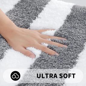 img 3 attached to Soft And Absorbent Microfiber Shaggy Bathroom Rug - Non-Slip, Thick Plush Bath Mat - Machine Washable, Dry Quickly - 24" X 47" Grey
