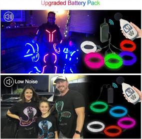 img 3 attached to ZITRADES EL Wire Portable Neon Lights 5X1M/3Ft Multi Color Male To Female Electroluminescent Wire With Inverter For Parties, Home Decorations, Christmas Decoration