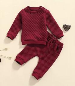 img 2 attached to Cozy Unisex Baby Sweatsuit: Warm Long-Sleeve Top & Pant Set In Solid Gender-Neutral Outfit