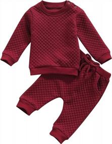 img 4 attached to Cozy Unisex Baby Sweatsuit: Warm Long-Sleeve Top & Pant Set In Solid Gender-Neutral Outfit