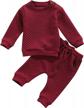 cozy unisex baby sweatsuit: warm long-sleeve top & pant set in solid gender-neutral outfit logo