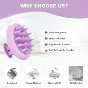 img 1 attached to Revive Your Scalp With AIMIKE Soft Silicone Hair Scrubber – Perfect For Hair Washing, Dandruff Removal, And Hair Growth Stimulation – Use On Wet Or Dry Hair - Violet