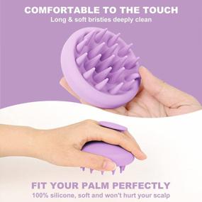 img 2 attached to Revive Your Scalp With AIMIKE Soft Silicone Hair Scrubber – Perfect For Hair Washing, Dandruff Removal, And Hair Growth Stimulation – Use On Wet Or Dry Hair - Violet
