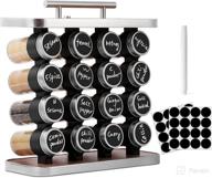 🌶️ 4-tier spice rack organizer with 16 jars, labels, and chalk marker – perfect countertop or cabinet organizer for kitchen seasonings logo