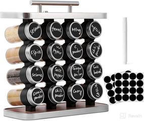 img 4 attached to 🌶️ 4-Tier Spice Rack Organizer with 16 Jars, Labels, and Chalk Marker – Perfect Countertop or Cabinet Organizer for Kitchen Seasonings