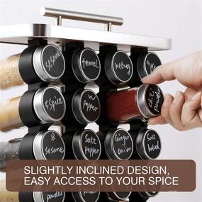 img 1 attached to 🌶️ 4-Tier Spice Rack Organizer with 16 Jars, Labels, and Chalk Marker – Perfect Countertop or Cabinet Organizer for Kitchen Seasonings