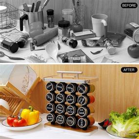 img 2 attached to 🌶️ 4-Tier Spice Rack Organizer with 16 Jars, Labels, and Chalk Marker – Perfect Countertop or Cabinet Organizer for Kitchen Seasonings