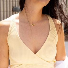 img 2 attached to Womens 14-16 Inch Gold Interlocking Rings Choker Necklace: Sophisticated Linked Design For Statement Style