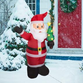 img 3 attached to 8-футовый рождественский надувной Санта с деревом, светодиодные фонари, декор для дома, для дома, для улицы, для украшения газона