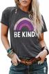 vintage be kind graphic t-shirts for women - loose fit casual summer tee by irisgod logo