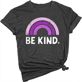 img 1 attached to Vintage Be Kind Graphic T-Shirts For Women - Loose Fit Casual Summer Tee By IRISGOD