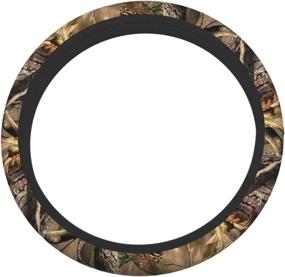img 2 attached to Forest Camo Hunting Universal 15 Inch Steering Wheel Covers Non Slip Neoprene Car Wrap Cover For Adults