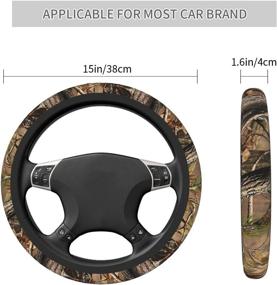img 3 attached to Forest Camo Hunting Universal 15 Inch Steering Wheel Covers Non Slip Neoprene Car Wrap Cover For Adults