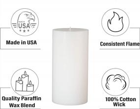 img 3 attached to Белые свечи-столбы ручной заливки без запаха (3x6 дюймов, упаковка из 1 шт.) - CandleNScent