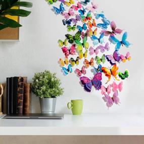 img 2 attached to Add A Touch Of Magic With 120 Colorful Butterfly Wall Stickers - Perfect For Parties, Offices, And Bedrooms!