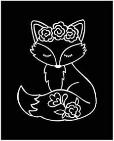 img 1 attached to 🦊 USA-made Foxtail Decals Fox Vinyl Decal - White, 3.5 x 4.5 inch - Ideal for Car Windows, Tablets, Laptops, Water Bottles, and More