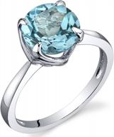 swiss blue topaz solitaire ring with 2.25 carat in sterling silver - available in sizes 5 to 9 logo