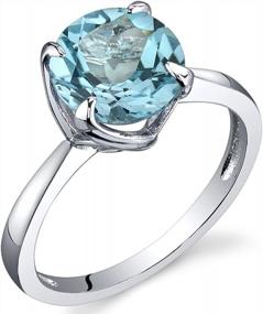 img 2 attached to Swiss Blue Topaz Solitaire Ring With 2.25 Carat In Sterling Silver - Available In Sizes 5 To 9