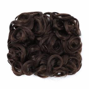 img 3 attached to Transform Your Look With SWACC'S Dark Brown Curly Hair Bun Extension - Easy Stretch Combs Clip-In Ponytail Hairpiece