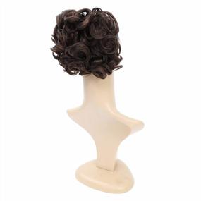 img 1 attached to Transform Your Look With SWACC'S Dark Brown Curly Hair Bun Extension - Easy Stretch Combs Clip-In Ponytail Hairpiece