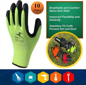 img 3 attached to 🧤 10-Pair-Pack Safety Work Gloves: Latex Coated for Men and Women, Knit Firm Grip