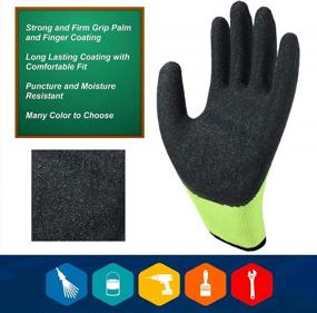 img 2 attached to 🧤 10-Pair-Pack Safety Work Gloves: Latex Coated for Men and Women, Knit Firm Grip