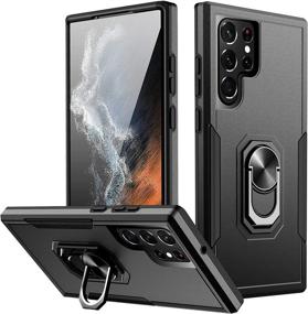 img 4 attached to 🕷️ Spidercase Galaxy S22 Ultra Case - Built-in Stand, Full Protection, Heavy Duty Shockproof, Anti-Scratch, Rugged Protective Case with Kickstand for Samsung Galaxy S22 Ultra (Black)