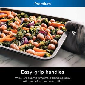 img 1 attached to Ninja NeverStick Premium Bakeware Set: Nonstick, Oven Safe, 2-Piece Sheet & Rack For Baking, Roasting, Cooling