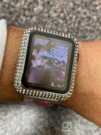 img 1 attached to Sparkling Silver Surace Apple Watch Case 40mm - Series 6/5/4/3/2/1 Bling Cover with 200+ Crystal Diamonds for 38mm-44mm Sizes review by Anil Jaimes