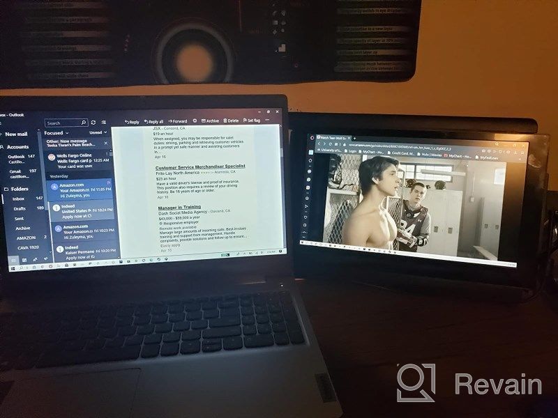 img 1 attached to Mobile Pixels Duex Plus 13.3'' Portable Monitor - Full HD IPS Display, Dual-Screen USB A/Type-C Powered Monitor, Adjustable Brightness, Anti-Glare, 1920X1080 Resolution review by Brian Robinson