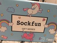 img 1 attached to SOCKFUN: Hilarious Novelty Animal Socks for Girls, 5-15 Years, in Gift Box - Llama, Unicorn, Narwhal Fun! review by Buffy Foley