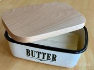 img 1 attached to Farmhouse-Style Butter Dish With Lid - Ceramic Countertop Butter Keeper For Fridge And Tabletop review by Evan Burnside