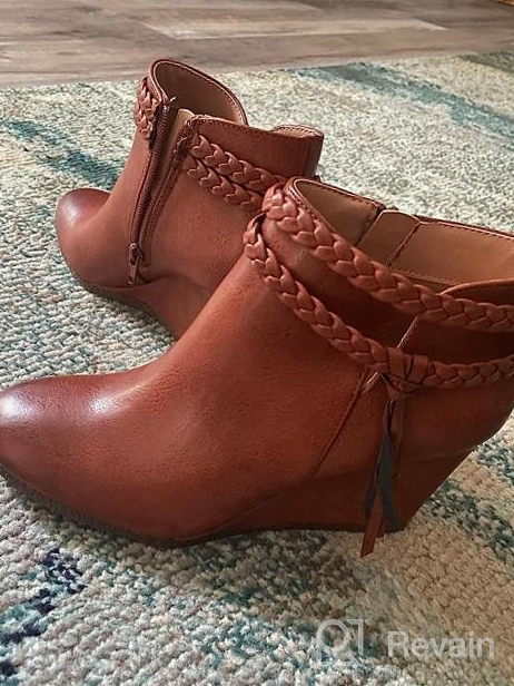 img 1 attached to Stylish Women'S Fall Boots With Wedge Heels, Braided Fringe Strap, And Western Touch review by Keyone Brownlee