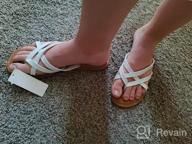 картинка 1 прикреплена к отзыву Женские сандалии на плоской подошве с эластичными ремешками LUFFYMOMO для повседневного комфорта летом от Terrell Ciula