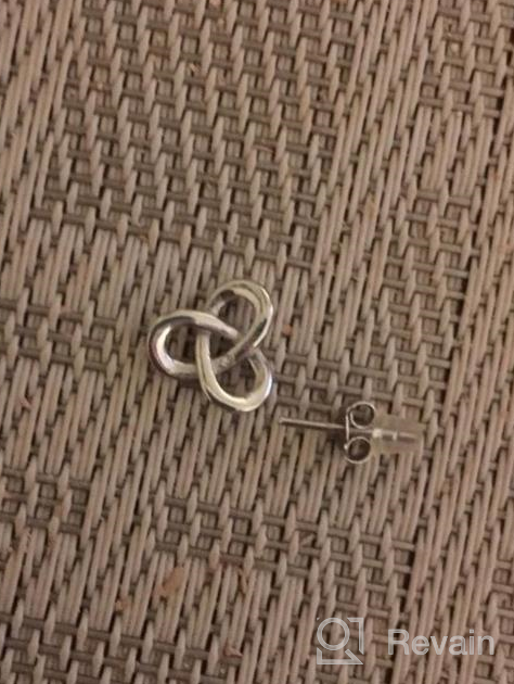 img 1 attached to Sterling Silver Celtic Triquetra Knot Earrings Studs For Women Girls Jewelry review by Sabryna Wickings