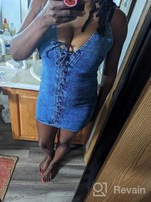 img 5 attached to Женское сексуальное джинсовое мини-платье Chouyatou на тонких бретельках на шнуровке для вечеринки в клубе