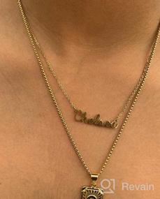 img 8 attached to 18K Gold Plated Personalized Name Necklace - Ideal Bridesmaid or New Mom Gift for Women by Awegift Jewelry