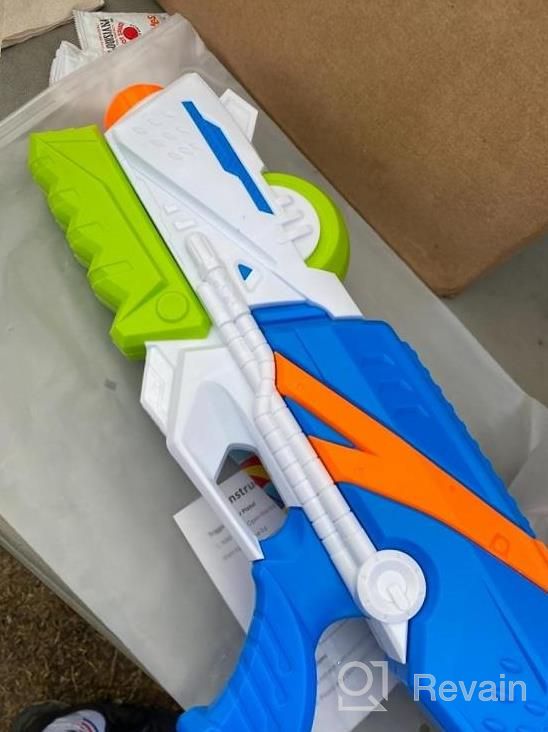 img 1 attached to Long-Range Water Pistol For Kids - MOZOOSON 1.2L Squirt Gun With 42Ft Distance Shooting For Swimming Pool, Beach, And Outdoor Summer Fun review by Tracy Meyer