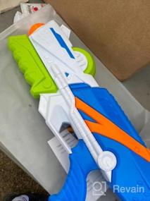 img 5 attached to Long-Range Water Pistol For Kids - MOZOOSON 1.2L Squirt Gun With 42Ft Distance Shooting For Swimming Pool, Beach, And Outdoor Summer Fun